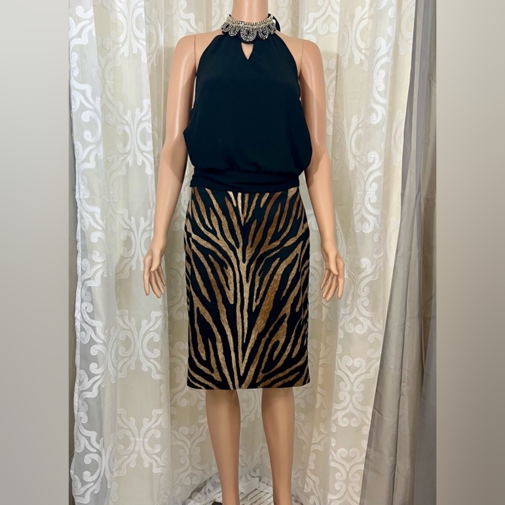 White House Black Market Cheetah Print Pencil Midi Skirt